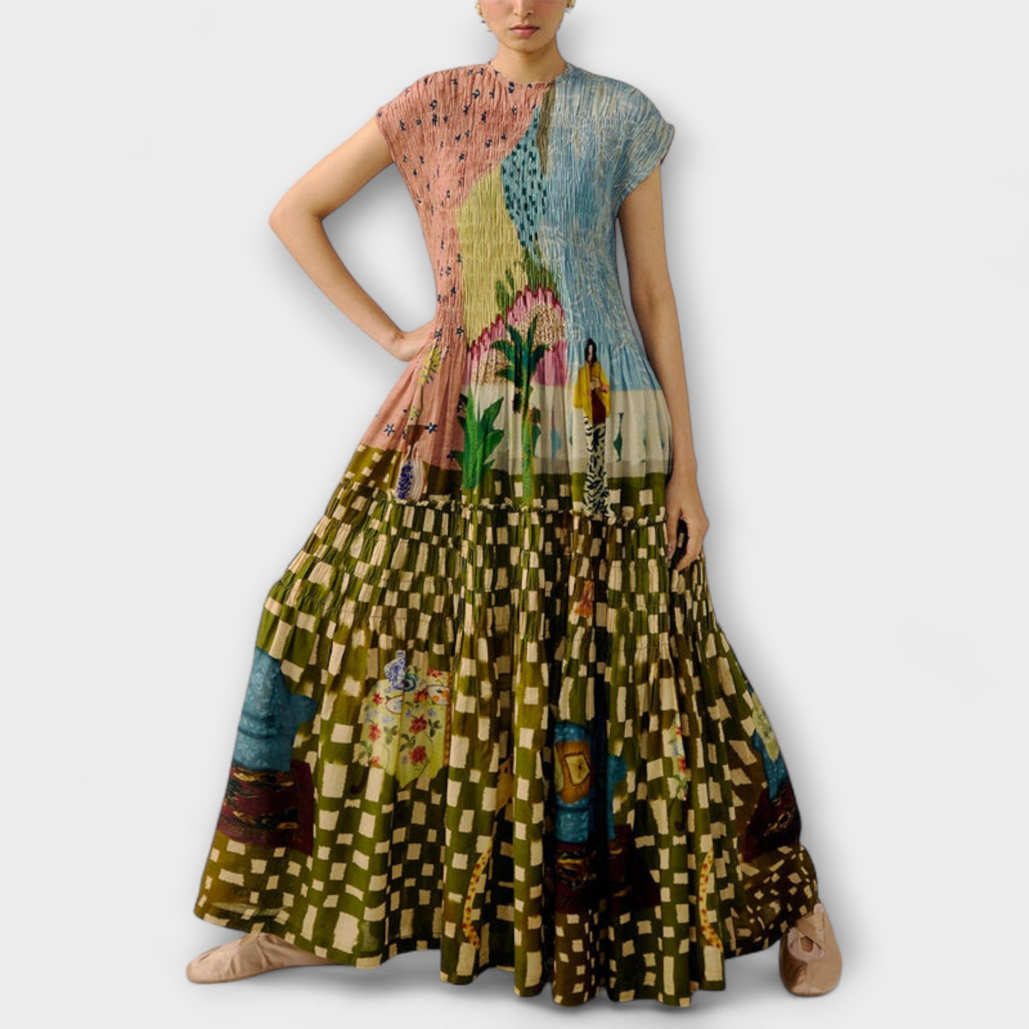 Amara - Faltendes Kleid mit Tierdruck