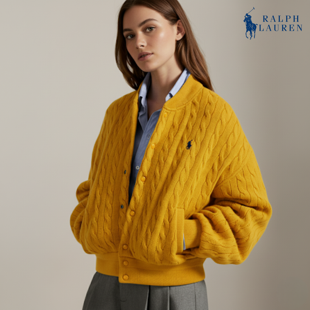 Zopfmuster-Bomberjacke aus Wolle-Kaschmir