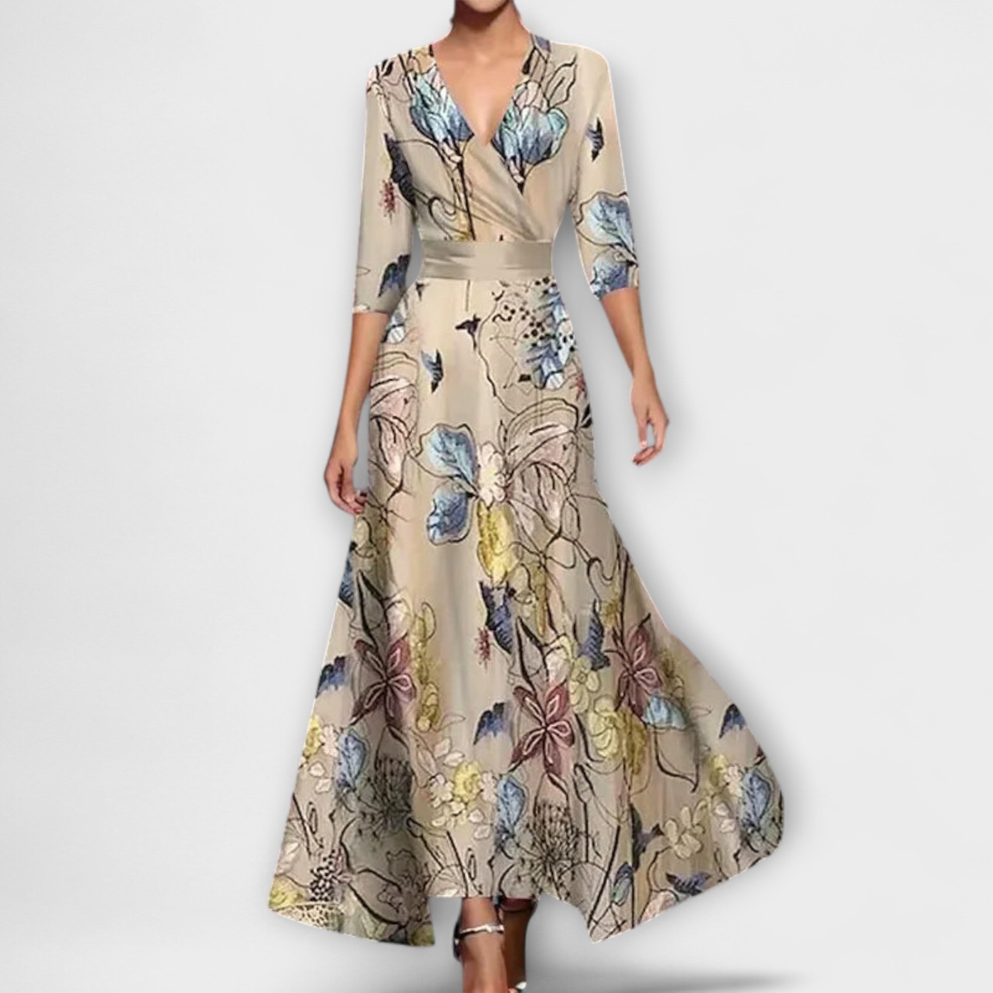 Alma - Elegantes Ärmel-Design Damenkleid