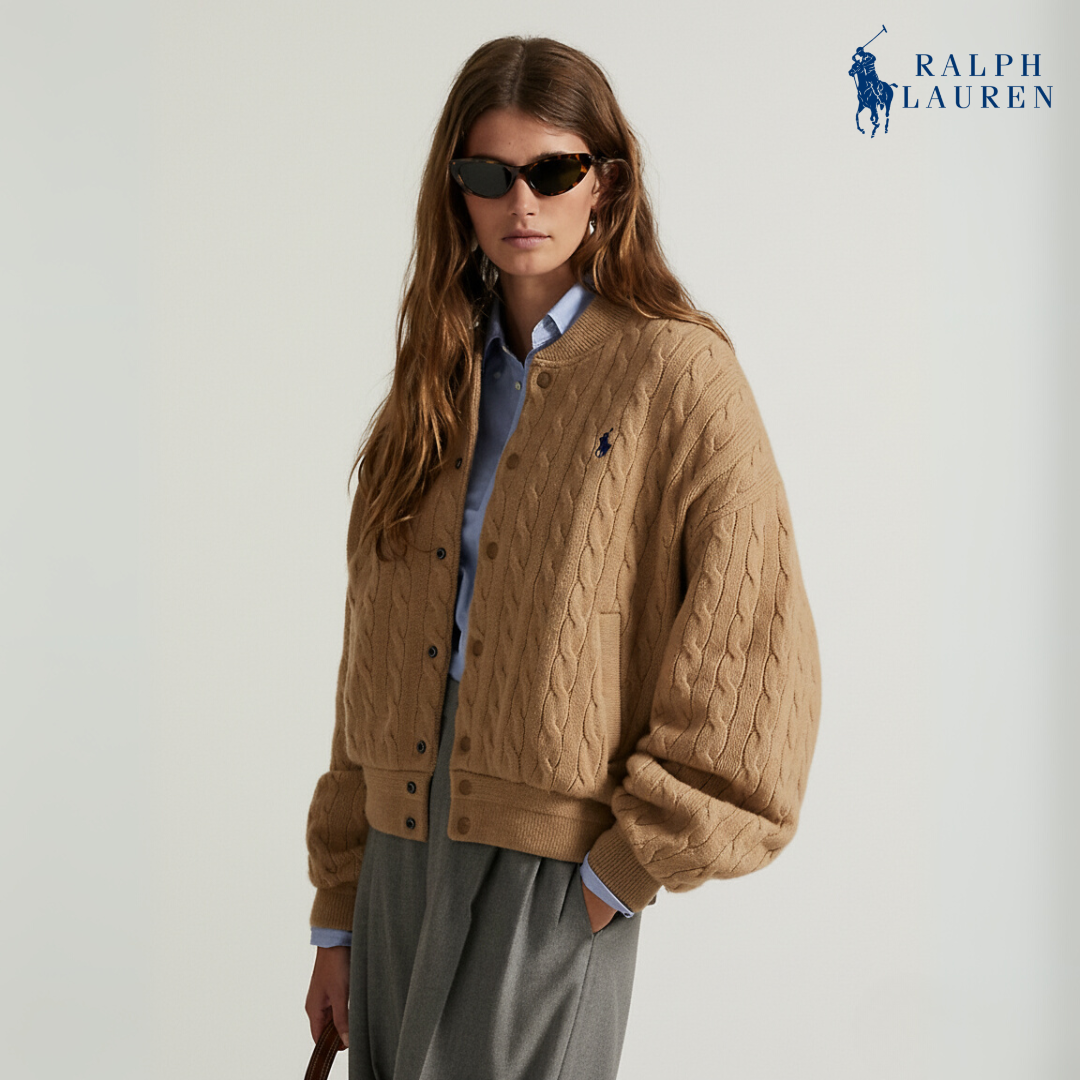 Zopfmuster-Bomberjacke aus Wolle-Kaschmir